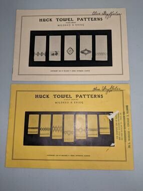 2 Huck Towel Patterns Mildred Krieg First & Third Series 1940 -102026